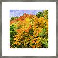 Autumn Country On A Hillside Ii - Digital Paint Framed Print