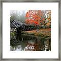 Autumn Foggy Morning At Mabry Mill Virginia Framed Print