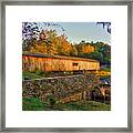 Autumn Sunrise Watson Mill Covered Bridge State Park Framed Print