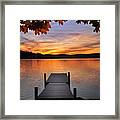Autumn Sunset - Lake Waramaug Framed Print