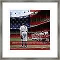 Babe Ruth Baseball Americas Pastime 20170625 Square With Quote Colorized Framed Print