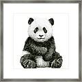 Baby Panda Watercolor Framed Print