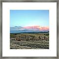 Bales And Sunset Framed Print