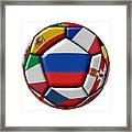 Ball With Flag Of Russia In The Center Framed Print