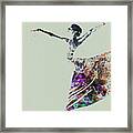 Ballerina dancing watercolor Framed Print