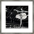 Ballerina In The White Tutu Framed Print