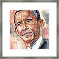 Barack Obama Painting Framed Print