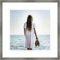 Barefoot At The Sea Framed Print
