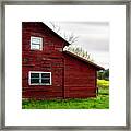 Barn And Wildflowers Framed Print