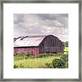 Barn Awaiting A Rain Storm Framed Print