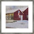 Barn In Winter Framed Print