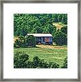 Barn On A Hillside In Canandaigua Ny Abstract Sketch Effect Framed Print