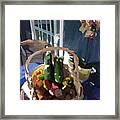 Basket Of Veggies And Orchid Framed Print