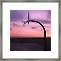 Basketball Court At Sunset Framed Print