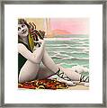 Bathing Beauty On The Shore Bathing Suit Framed Print