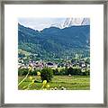Bavarian Alps With Village And Flowers Framed Print
