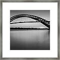 Bayonne Bridge Sundown Bw Framed Print