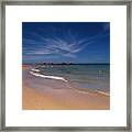 Beach And Stonewall Framed Print