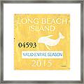 Beach Badge Long Beach Island Framed Print