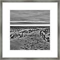 Beach Entry In Black And White Framed Print