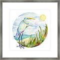 Beach Heron Framed Print