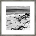 Beach In Black And White Framed Print