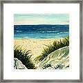 Beach Sand Dunes Acrylic Painting Framed Print