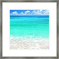 Beautiful Blue Sea Beach Framed Print