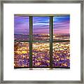 Beautiful City Lights Bay Window View Framed Print