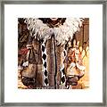 Beautiful Fashioned Coat With Wolverine Hood. Framed Print