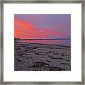 Beautiful Red Sunset Over Revere Beach Revere Ma Framed Print