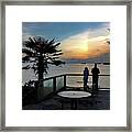 Beautiful Sunset On The Waterfront. Framed Print