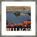 Bellagio, Italy - Centro Lago Di Como - Retro Travel Poster - Vintage Poster Framed Print