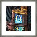 Bellagio Sign At Night Framed Print