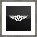 Bentley - 3 D Badge On Black Framed Print
