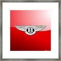 Bentley 3 D Badge On Red Framed Print