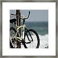 Bicycle On The Beach Framed Print