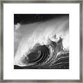 Big Breaking Wave - Bw Framed Print