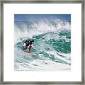 Big Wave Surfer At La Perouse Bay Maui Framed Print