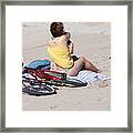 Bike On The Beach Framed Print