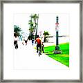 Biking On Newport Beach Framed Print