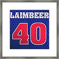 Bill Laimbeer Detroit Pistons Number 40 Retro Vintage Jersey Closeup Graphic Design Framed Print