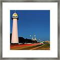 Biloxi Lighthouse At Dusk - Mississippi - Gulf Coast Framed Print