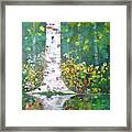 Flowers And A Birch Tree Framed Print