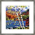Birches By The Lake Framed Print