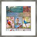 Bird Collage With Motivational Quote Framed Print