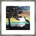 Bird During Sunset Framed Print