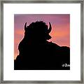 Bison Silhouette Framed Print