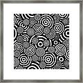 Black And White Bullseye Abstract Pattern Framed Print