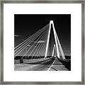 Black And White Of The Stan Musial Bridge Framed Print